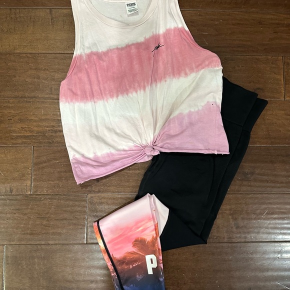 Pink Tie-Dye Tank and Black Leggings Set - Picture 5 of 5